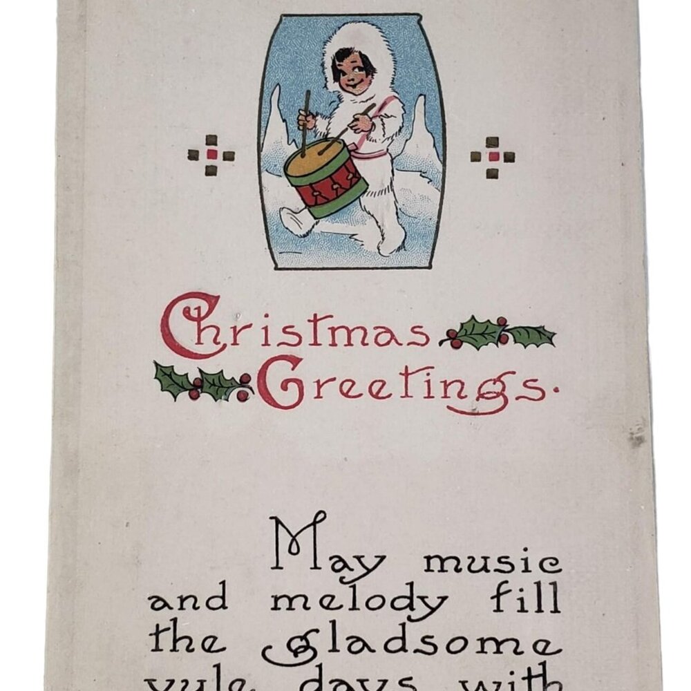 Vintage 1912 Christmas Greetings Postcard Ithaca New York Postmarked Bergman